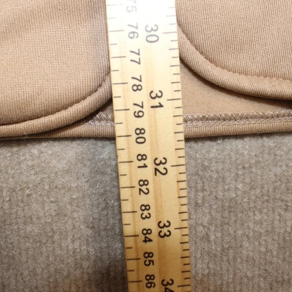 Tan Three Button Knit Blazer Jacket with Patch Pockets Size 3XL